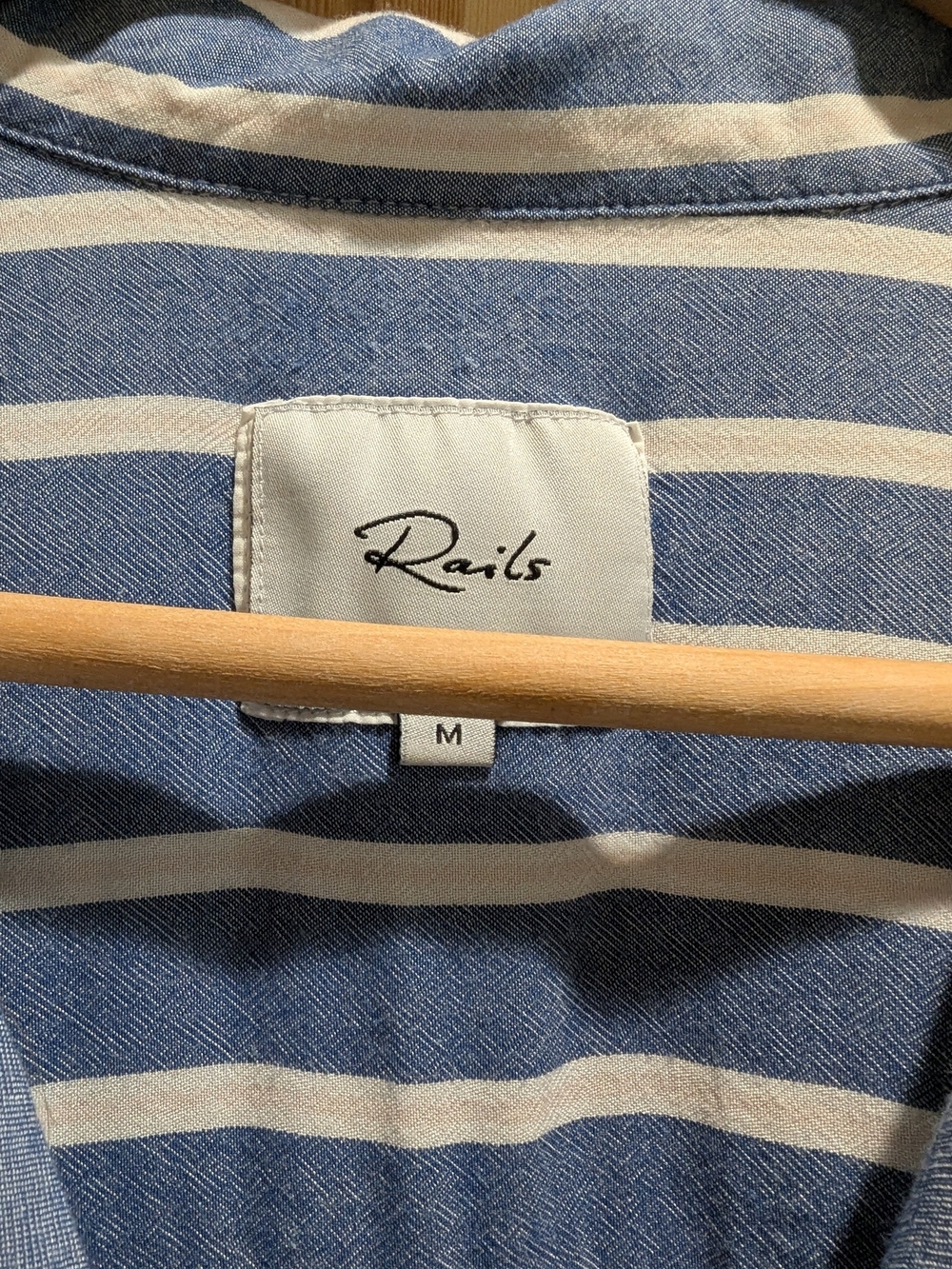 Rails Blue and White Stripe Button-Down Shirt - Picture 8 of 9